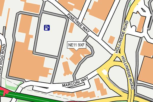 NE11 9XF map - OS OpenMap – Local (Ordnance Survey)