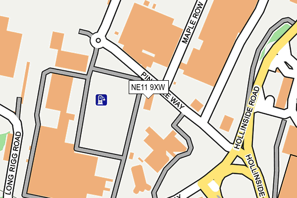 NE11 9XW map - OS OpenMap – Local (Ordnance Survey)