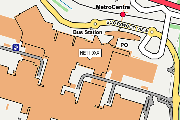 NE11 9XX map - OS OpenMap – Local (Ordnance Survey)