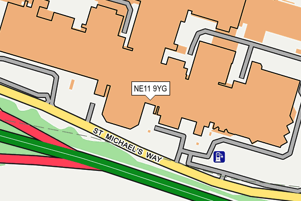 NE11 9YG map - OS OpenMap – Local (Ordnance Survey)