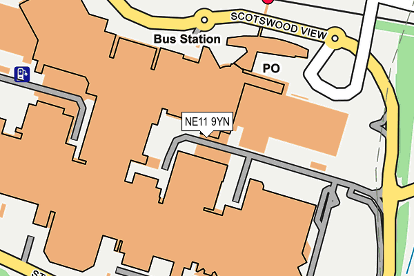 NE11 9YN map - OS OpenMap – Local (Ordnance Survey)