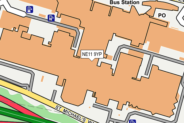 NE11 9YP map - OS OpenMap – Local (Ordnance Survey)