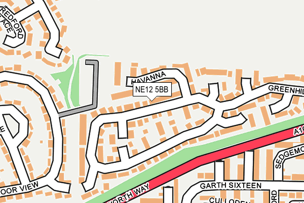 NE12 5BB map - OS OpenMap – Local (Ordnance Survey)