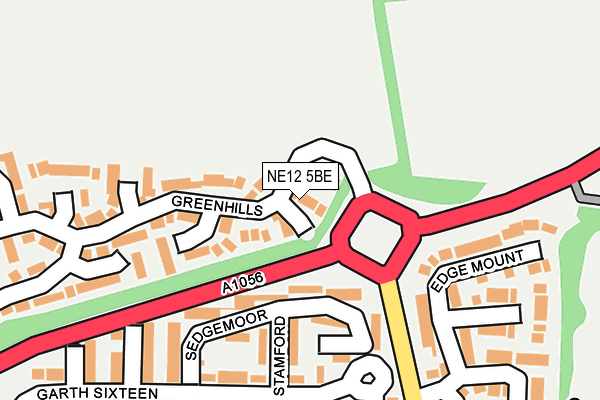NE12 5BE map - OS OpenMap – Local (Ordnance Survey)