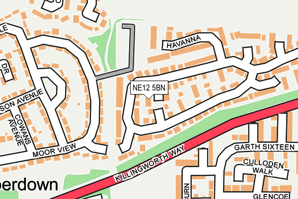 NE12 5BN map - OS OpenMap – Local (Ordnance Survey)