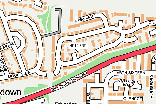 NE12 5BP map - OS OpenMap – Local (Ordnance Survey)