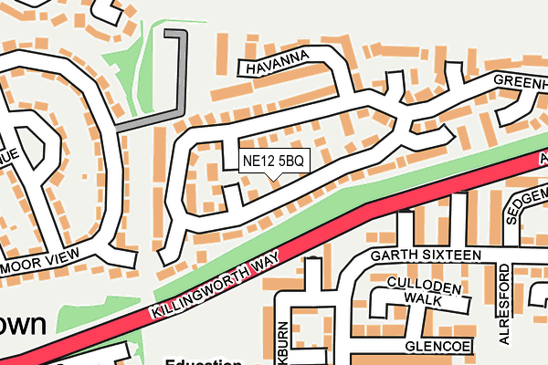 NE12 5BQ map - OS OpenMap – Local (Ordnance Survey)