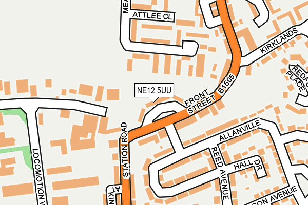 NE12 5UU map - OS OpenMap – Local (Ordnance Survey)