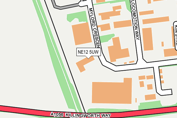 NE12 5UW map - OS OpenMap – Local (Ordnance Survey)