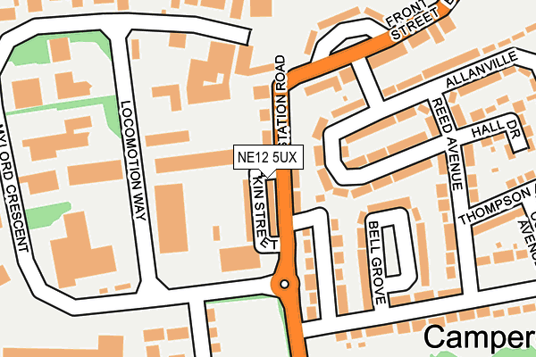 NE12 5UX map - OS OpenMap – Local (Ordnance Survey)