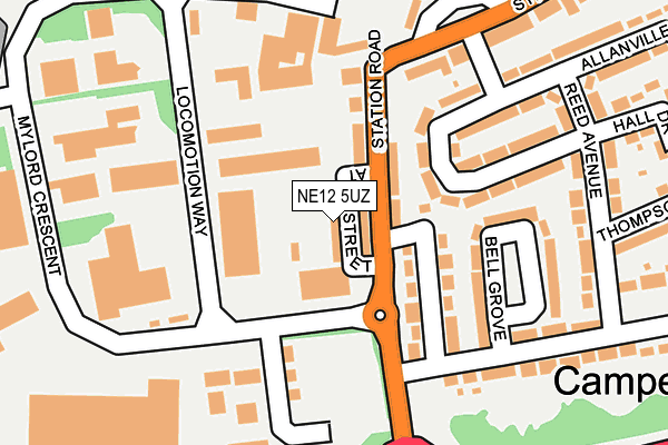 NE12 5UZ map - OS OpenMap – Local (Ordnance Survey)