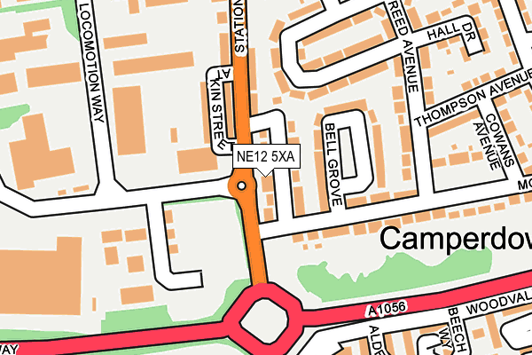 NE12 5XA map - OS OpenMap – Local (Ordnance Survey)