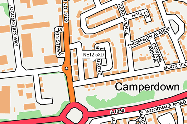 NE12 5XD map - OS OpenMap – Local (Ordnance Survey)