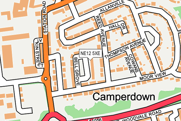NE12 5XE map - OS OpenMap – Local (Ordnance Survey)