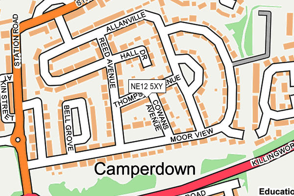 NE12 5XY map - OS OpenMap – Local (Ordnance Survey)