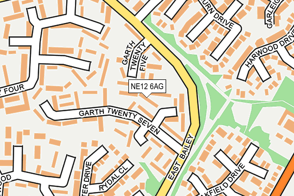 NE12 6AG map - OS OpenMap – Local (Ordnance Survey)