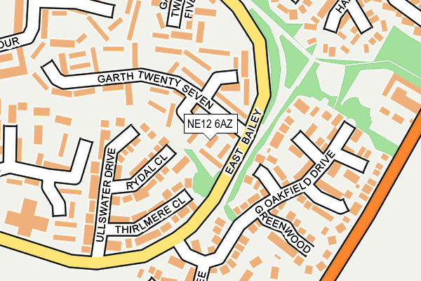 NE12 6AZ map - OS OpenMap – Local (Ordnance Survey)