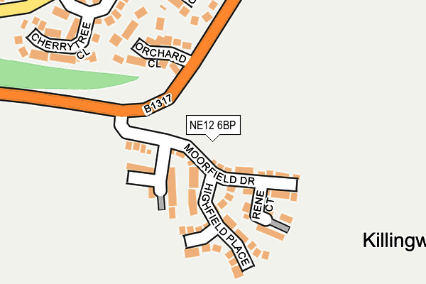 NE12 6BP map - OS OpenMap – Local (Ordnance Survey)