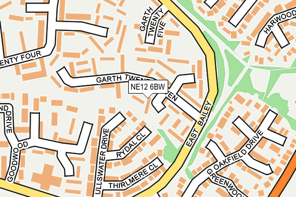 NE12 6BW map - OS OpenMap – Local (Ordnance Survey)