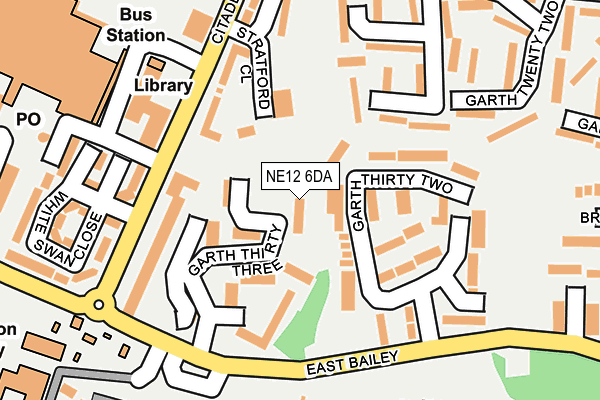 NE12 6DA map - OS OpenMap – Local (Ordnance Survey)