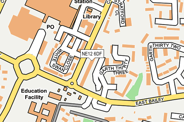 NE12 6DF map - OS OpenMap – Local (Ordnance Survey)