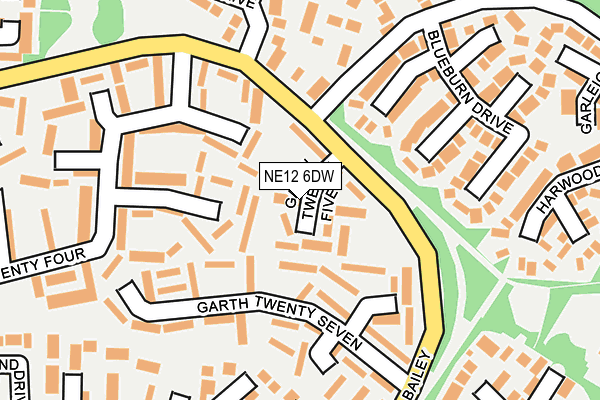 NE12 6DW map - OS OpenMap – Local (Ordnance Survey)