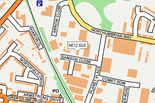 NE12 6DX map - OS OpenMap – Local (Ordnance Survey)