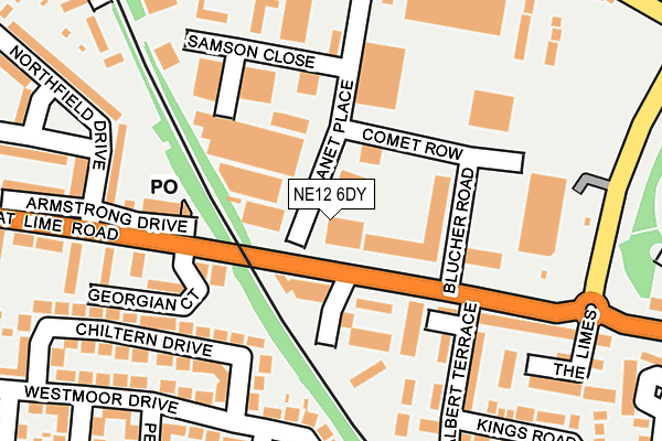 NE12 6DY map - OS OpenMap – Local (Ordnance Survey)