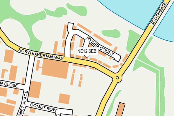 NE12 6EB map - OS OpenMap – Local (Ordnance Survey)