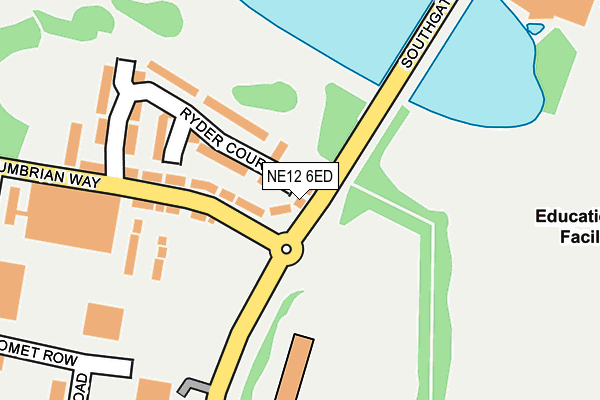 NE12 6ED map - OS OpenMap – Local (Ordnance Survey)