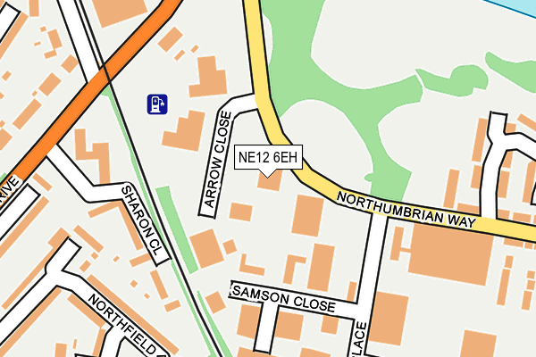 NE12 6EH map - OS OpenMap – Local (Ordnance Survey)