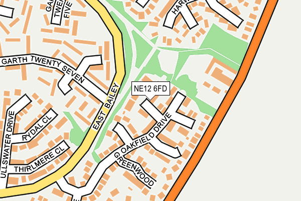 NE12 6FD map - OS OpenMap – Local (Ordnance Survey)