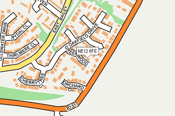 NE12 6FE map - OS OpenMap – Local (Ordnance Survey)