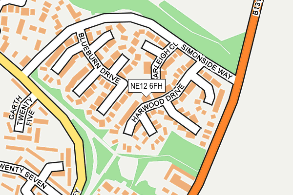 NE12 6FH map - OS OpenMap – Local (Ordnance Survey)