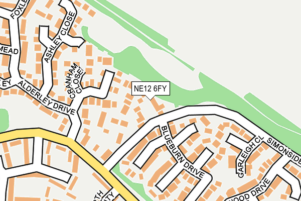 NE12 6FY map - OS OpenMap – Local (Ordnance Survey)