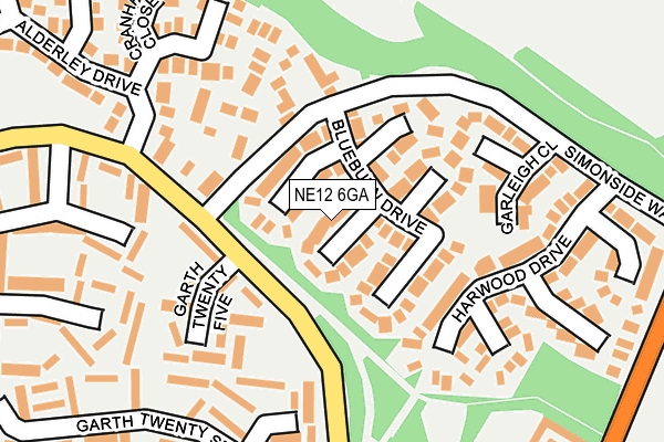 NE12 6GA map - OS OpenMap – Local (Ordnance Survey)