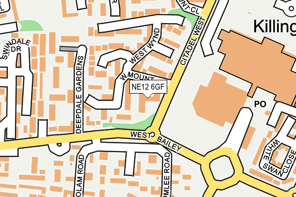 NE12 6GF map - OS OpenMap – Local (Ordnance Survey)