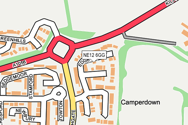 NE12 6GG map - OS OpenMap – Local (Ordnance Survey)