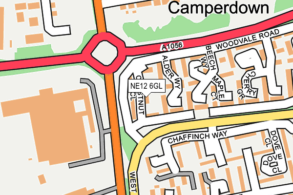 NE12 6GL map - OS OpenMap – Local (Ordnance Survey)