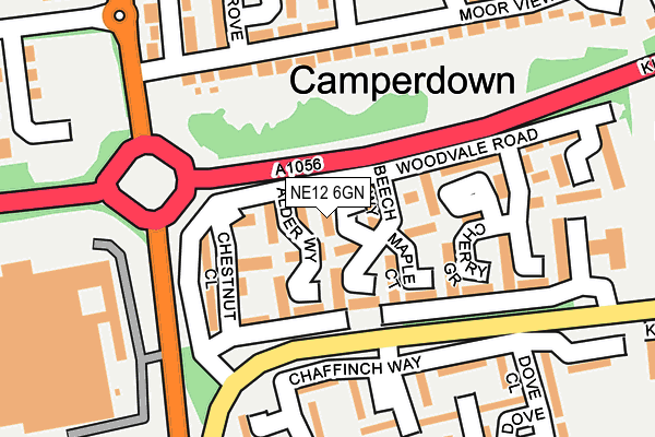 NE12 6GN map - OS OpenMap – Local (Ordnance Survey)