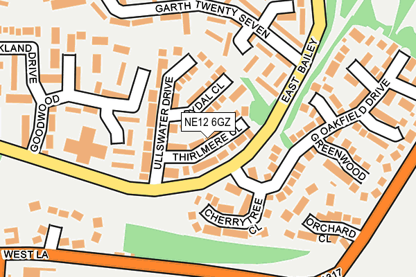 NE12 6GZ map - OS OpenMap – Local (Ordnance Survey)
