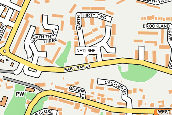 NE12 6HE map - OS OpenMap – Local (Ordnance Survey)