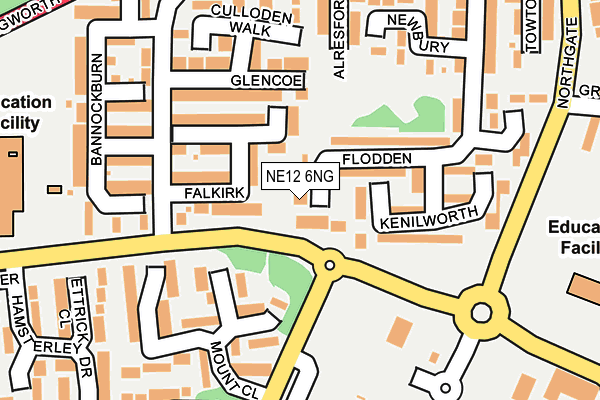 NE12 6NG map - OS OpenMap – Local (Ordnance Survey)
