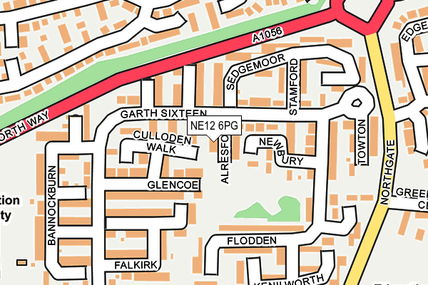 NE12 6PG map - OS OpenMap – Local (Ordnance Survey)