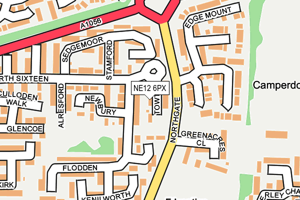 NE12 6PX map - OS OpenMap – Local (Ordnance Survey)