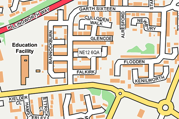 NE12 6QA map - OS OpenMap – Local (Ordnance Survey)