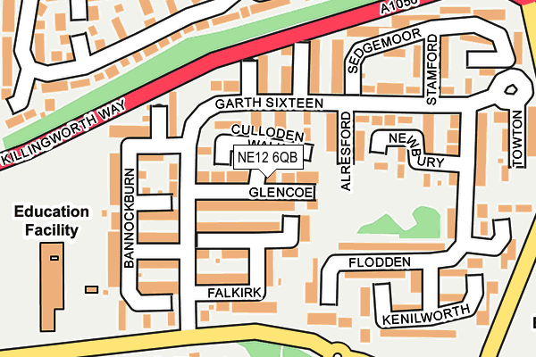 NE12 6QB map - OS OpenMap – Local (Ordnance Survey)