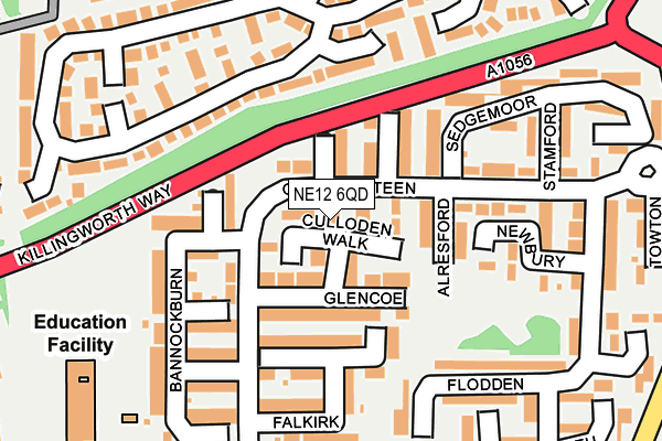 NE12 6QD map - OS OpenMap – Local (Ordnance Survey)