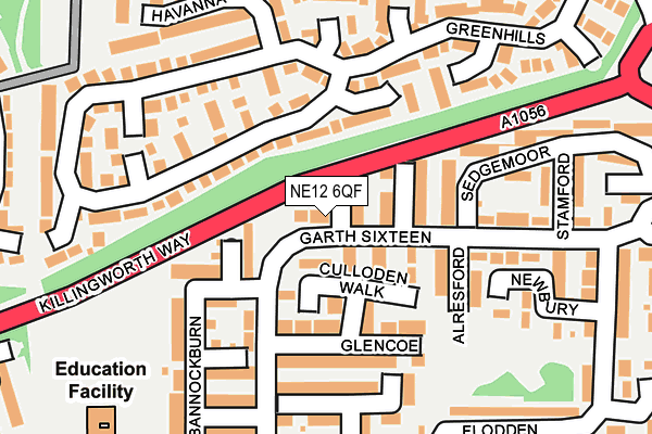 NE12 6QF map - OS OpenMap – Local (Ordnance Survey)