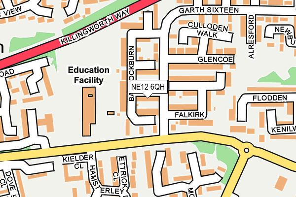 NE12 6QH map - OS OpenMap – Local (Ordnance Survey)
